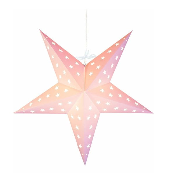 Świecąca gwiazda ze stojakiem Star Pink, 43 cm