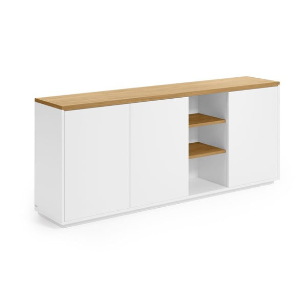 Biała komoda w dekorze dębu 180x75x36 cm Abilen – Kave Home