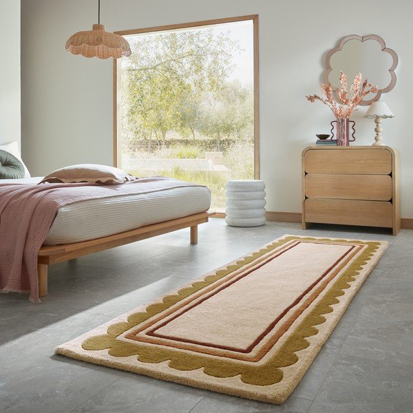 Wełniany chodnik tkany ręcznie w naturalnym kolorze 80x230 cm Lois – Flair Rugs-image-1