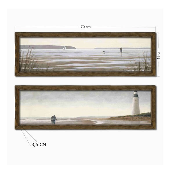 Obrazy zestaw 2 szt. 70x19 cm Shore – Wallity-image-2