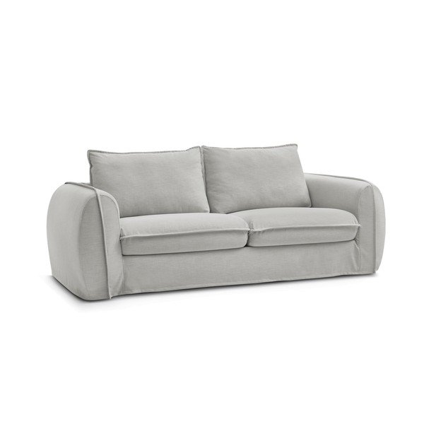 Jasnoszara sofa do spania/rozkładana 216 cm Archimede – Bobochic Paris-image-3