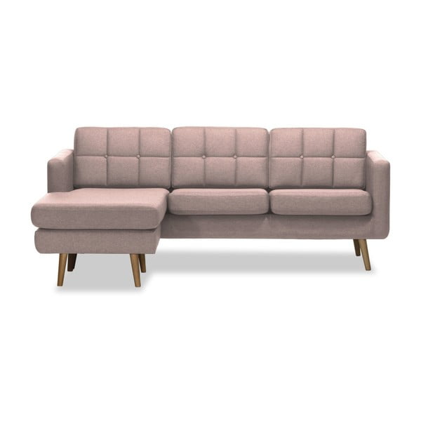 Jasnoróżowa lewostronna sofa narożna Vivonita Magnus