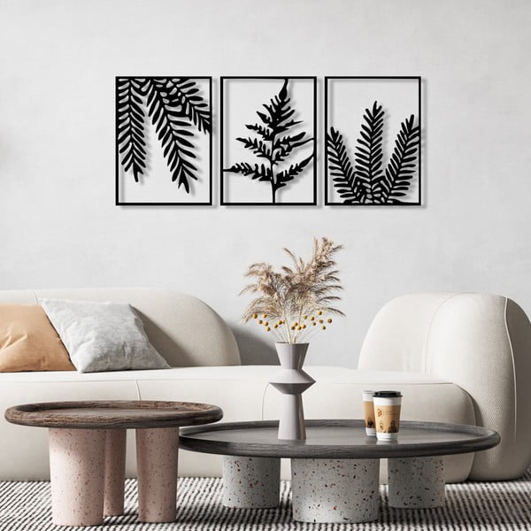 Metalowe dekoracje ścienne zestaw 3 szt. 118x50 cm Yakomo – Wallity-image-1