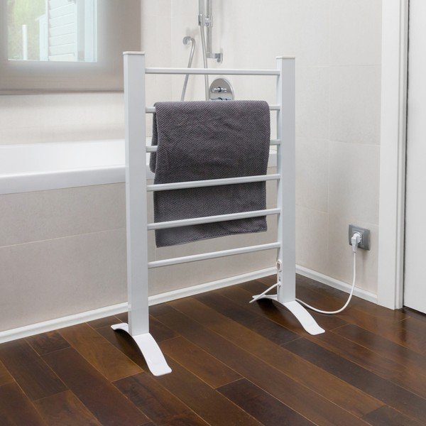 Biały elektryczny wieszak na ręczniki InnovaGoods Towel Rail-image-1