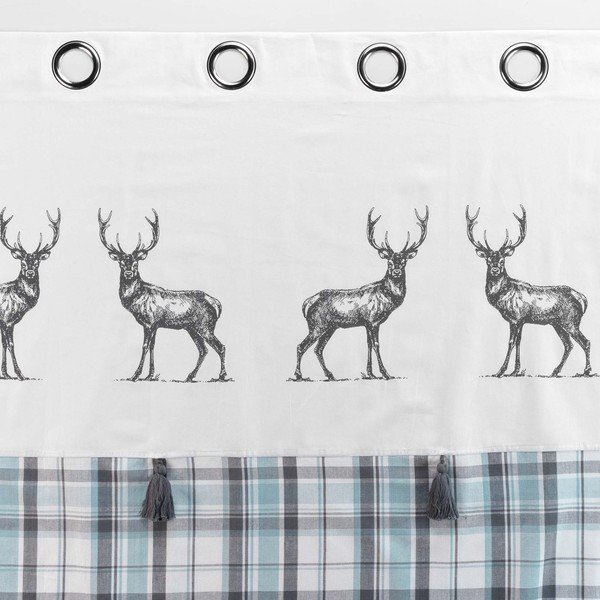 Biało-niebieska zasłona 140x240 cm Megeve – douceur d'intérieur-image-3