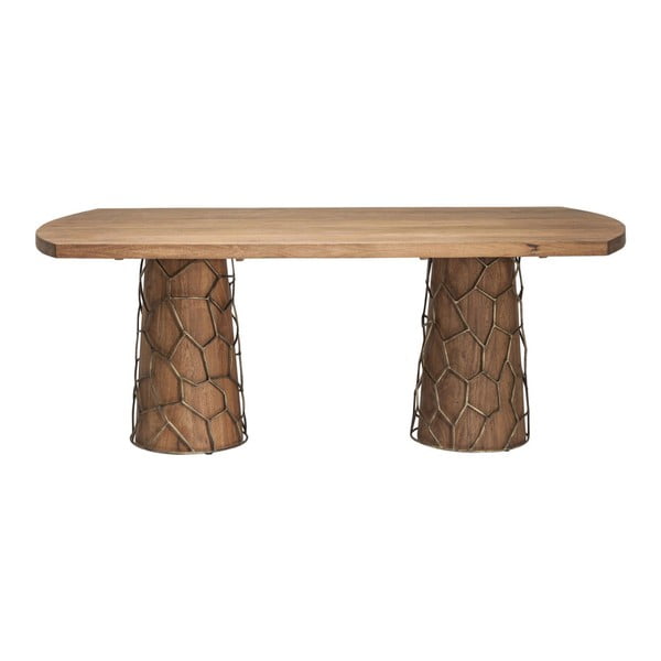 Stół do jadalni z drewna akacjowego Kare Design Brass