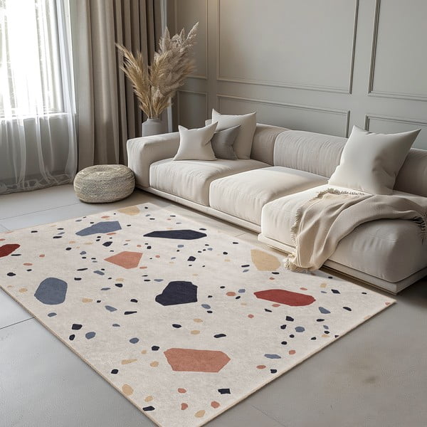 Kremowy dywan odpowiedni do prania 80x150 cm Cracked Terrazzo – Mila Home-image-1