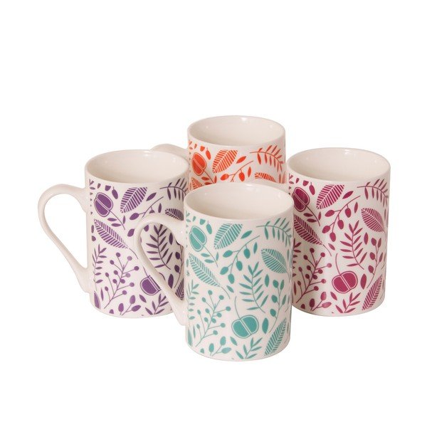 Komplet 4 porcelanowych kubków Arabella
