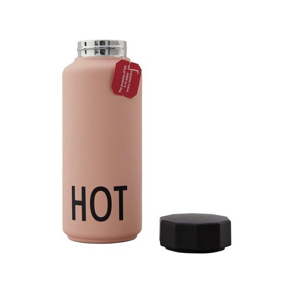 Różowa butelka termiczna Design Letters Hot, 500 ml-image-3