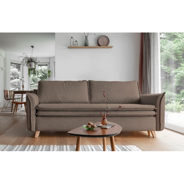 Jasnobrązowa rozkładana sofa 225 cm Charming Charlie – Miuform-image-1