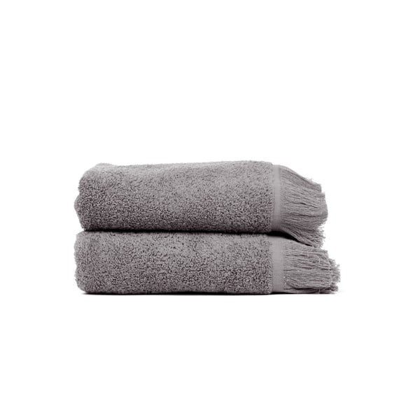 Komplet 2 szarych ręczników kąpielowych z bawełny Casa Di Bassi Soft, 100x160 cm