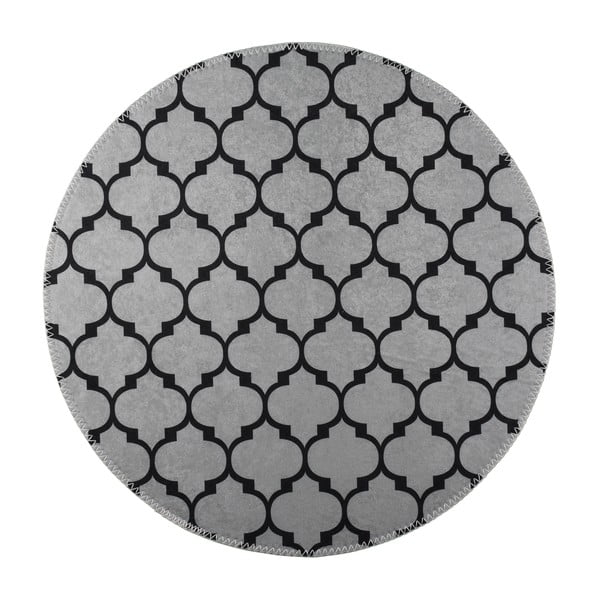 Ciemnoszary okrągły dywan odpowiedni do prania ø 100 cm – Vitaus