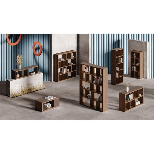 Brązowy regał w dekorze orzecha 150x83 cm Berlin – TemaHome-image-1