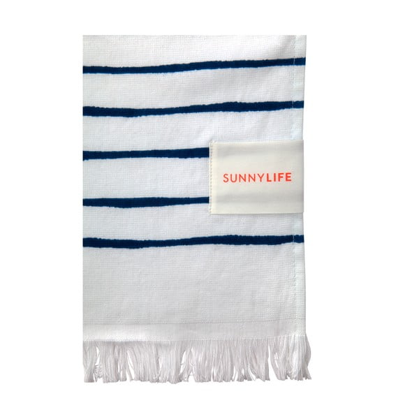 Niebiesko-biały ręcznik plażowy Sunnylife Nouveau Bleu-image-1