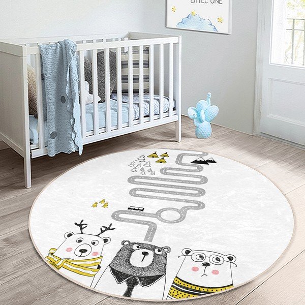 Biały dywan dziecięcy ø 100 cm Comfort – Mila Home-image-2