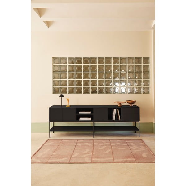 Czarna szafka pod TV 220x74x45 cm Platt – Teulat-image-1