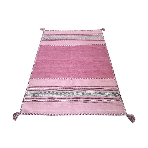 Różowy bawełniany dywan Webtappeti Antique Kilim, 70x140 cm