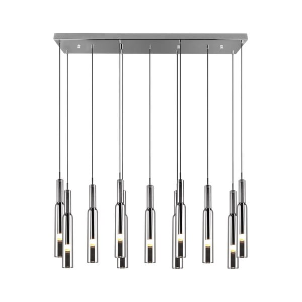 Lampa wisząca LED w kolorze srebra ze szklanym kloszem Lucent – Trio Select