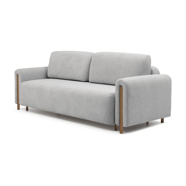 Jasnoszara rozkładana/ze schowkiem sofa z materiału bouclé 244 cm Arcadova – ELTAP-image-2