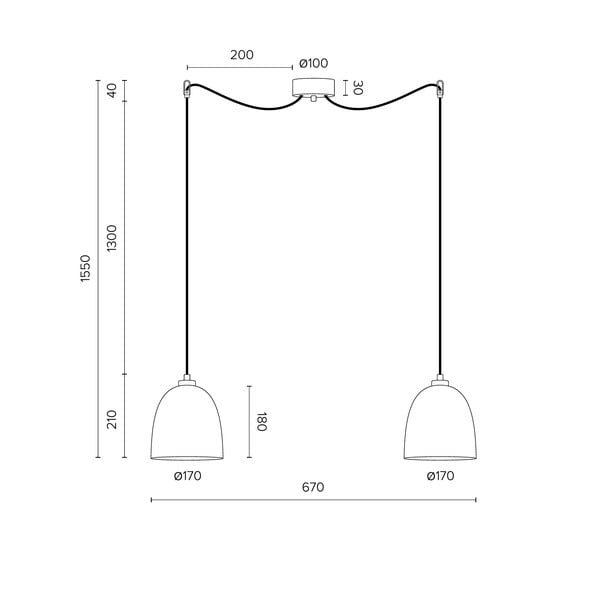 Czarna podwójna lampa wisząca Sotto Luce AWA Elementary 2S Matte, ⌀ 17 cm-image-4