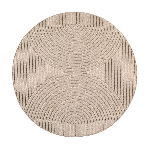 Beżowy okrągły dywan odpowiedni na zewnątrz ø 120 cm Nova – Ayyildiz Carpets