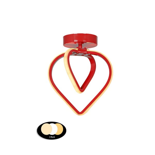 Czerwona metalowa lampa sufitowa LED Sevinc – Squid Lighting-image-2