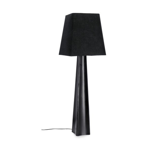 Czarna lampa stojąca z tekstylnym kloszem (wysokość 151 cm) Tripura – Bizzotto