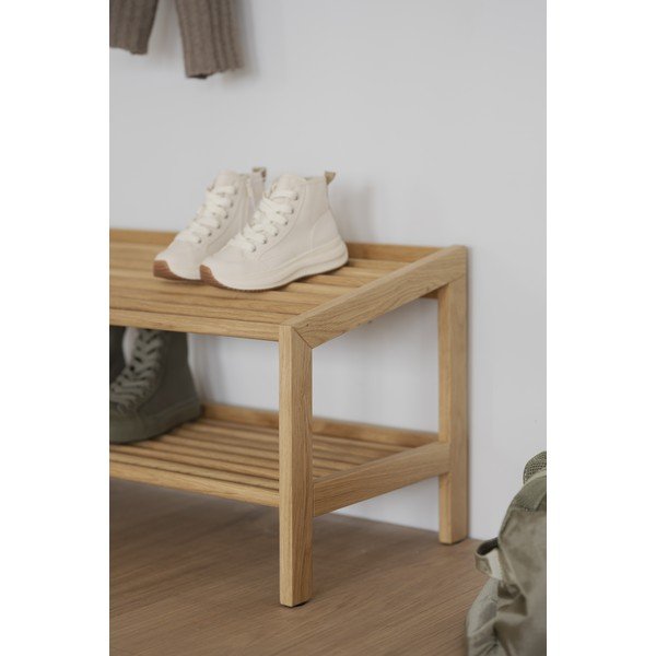 Naturalna szafka na buty z litego drewna dębowego Hillmond – Rowico-image-4
