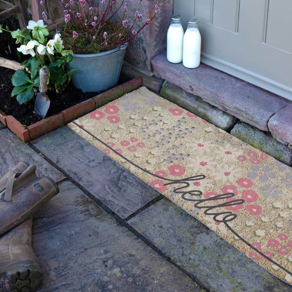 Wycieraczka z włókna kokosowego 40x120 cm Hello Scribbly Floral – Artsy Doormats-image-2