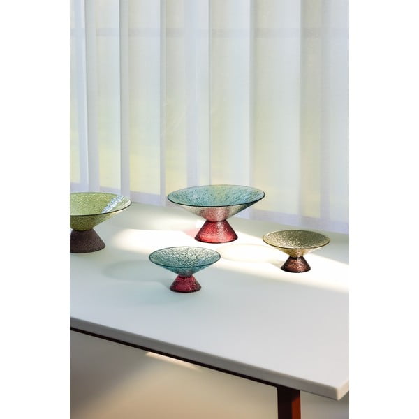 Czerwono-niebieska szklana misa na owoce ø 25 cm Bonbon – Hübsch-image-3