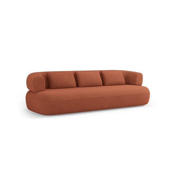 Sofa z materiału bouclé w kolorze terakoty 226 cm Jenny – Micadoni 