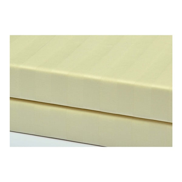 Jasnożółta pościel jednoosobowa z adamaszku 140x200 cm Damask -image-1