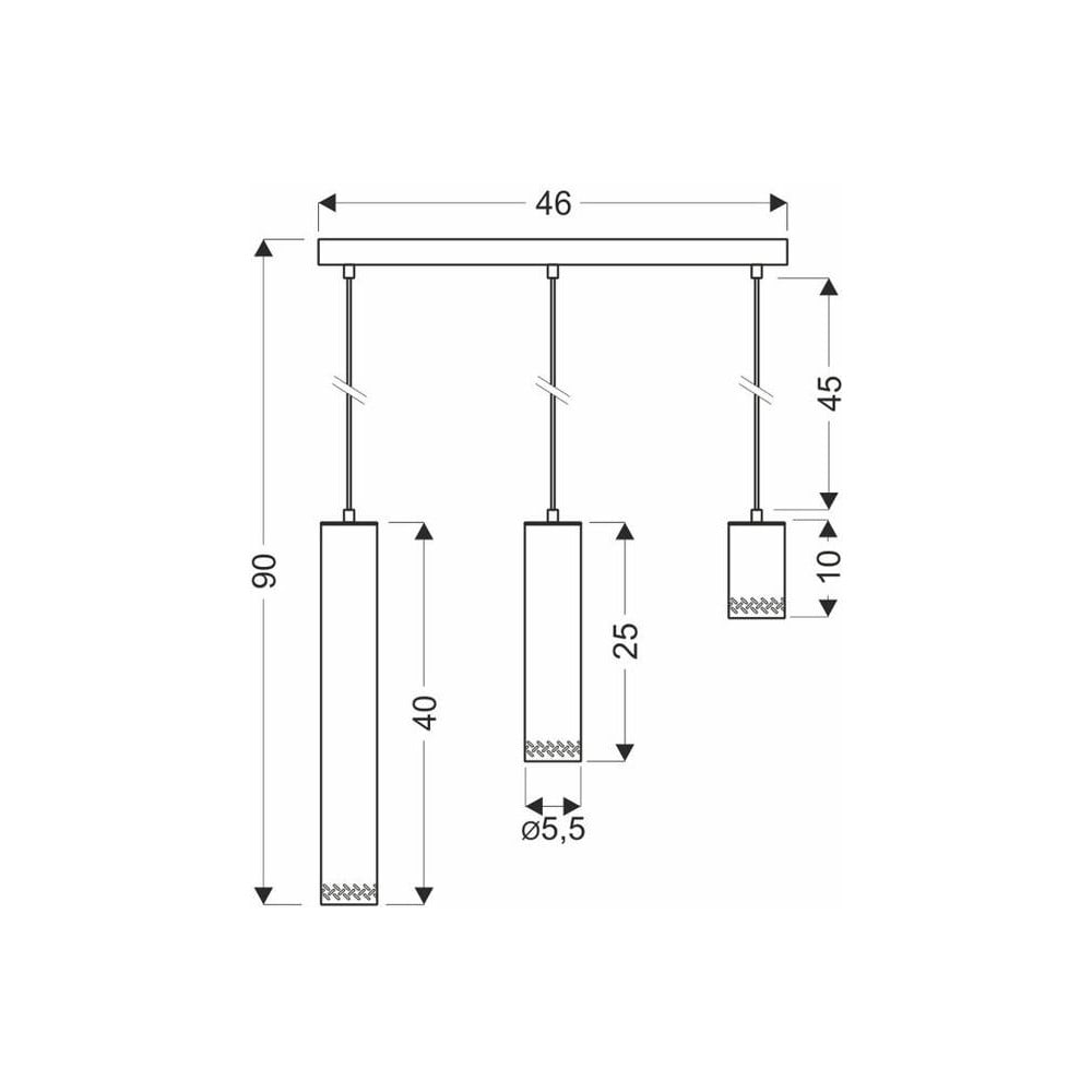 Lampa wisząca w czarno-złotym kolorze z metalowym kloszem 6x46 cm Tubo – Candellux Lighting (zdjęcie 3)