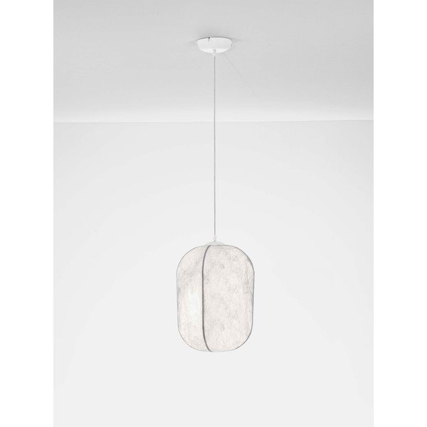 Biała metalowa lampa wisząca z tekstylnym kloszem ø 30 cm Pierida – Nova Luce-image-2