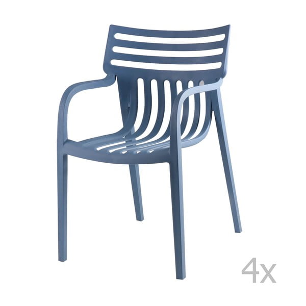 Zestaw 4 niebieskich krzeseł do jadalni sømcasa Rodie