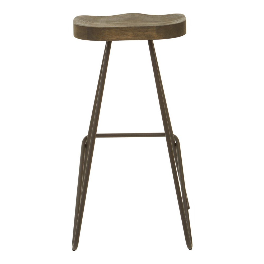 Brązowy/w naturalnym kolorze hoker z litego drewna wiązu (wysokość siedziska 78 cm) District – Premier Housewares (zdjęcie 7)