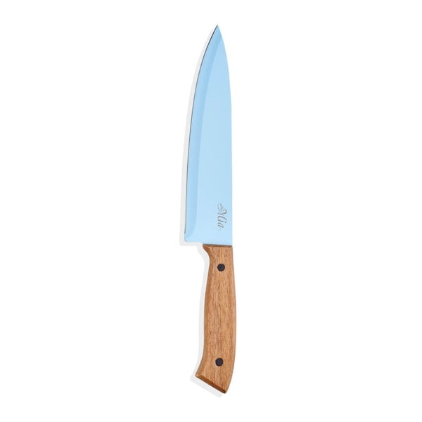 Niebieski nóż z drewnianą rączką The Mia Cutt, dł. 20 cm