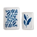 Biało-niebieskie kamionkowe organizery łazienkowe zestaw 2 szt. Aurora – Bloomingville