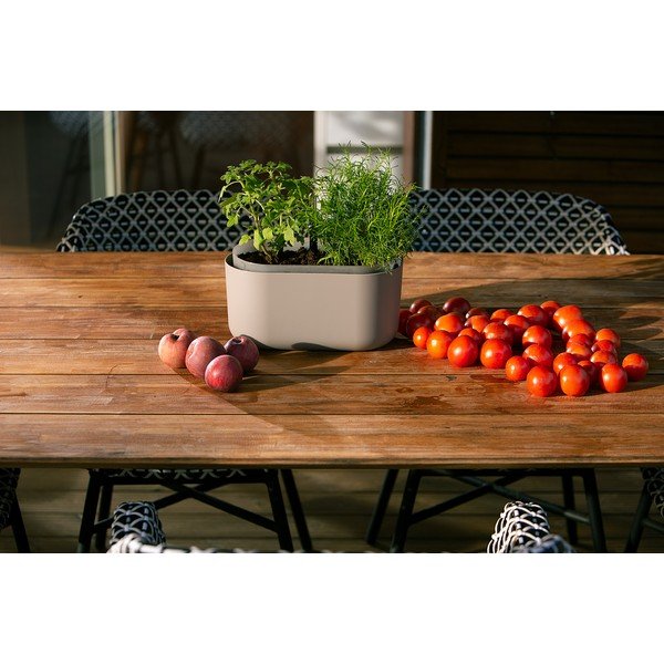 Beżowa doniczka z systemem nawadniania Plastia Tolita-image-2