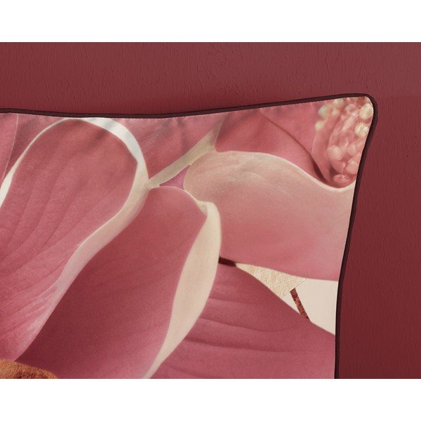 Różowo-beżowa pościel jednoosobowa z satyny bawełnianej 140x220 cm Chaja – Descanso-image-3