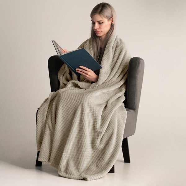 Jasnoszary koc z mikrowłókna DecoKing Henry, 150x200 cm-image-1