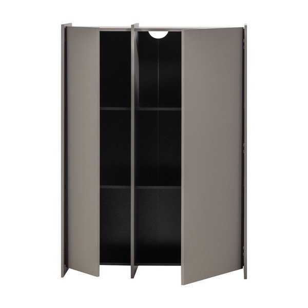 Szara szafka w dekorze jesionu 102x140x44 cm Brock – WOOOD-image-2