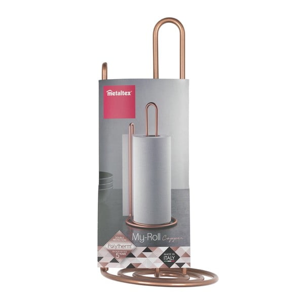 Stojak na ręczniki papierowe w kolorze miedzi Metaltex-image-4