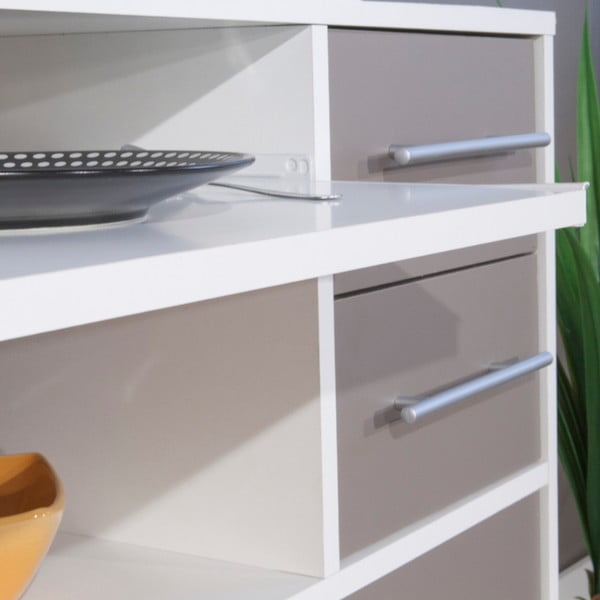 Szara szafka kuchenna na kółkach z półkami TemaHome Marius-image-1