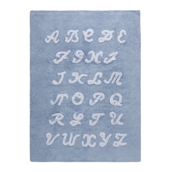 Niebieski dywan bawełniany Happy Decor Kids ABC, 160x120 cm