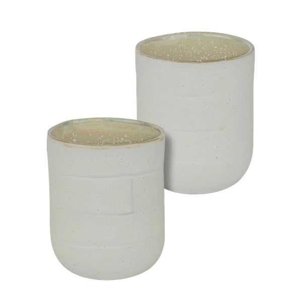 Biało-beżowe kamienne kubki zestaw 2 szt. 0.3 l Sand Grain – Mette Ditmer Denmark