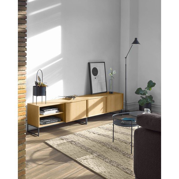 Szafka pod TV w dekorze dębu w naturalnym kolorze 112x51x42 cm Taiana – Kave Home-image-1