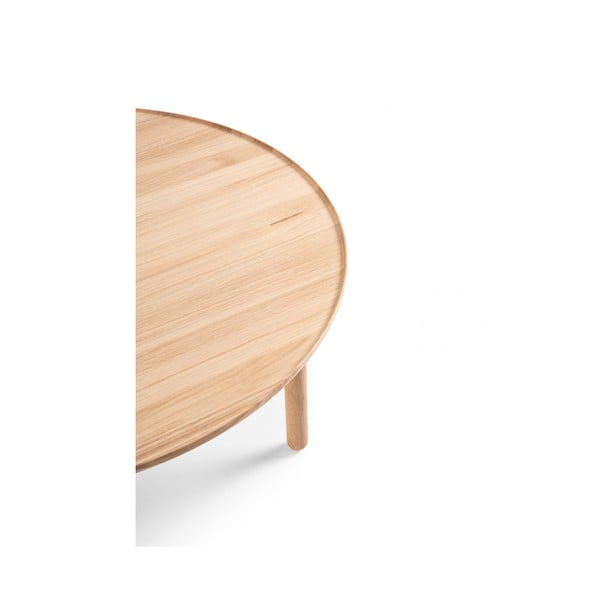 Naturalny okrągły stolik z drewna dębowego ø 100 cm Mu – Gazzda-image-3