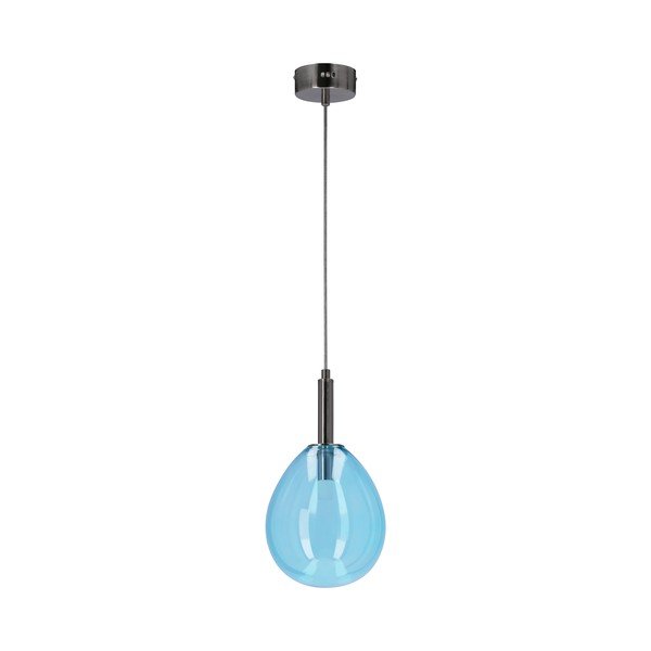 Niebieska lampa wisząca LED ze szklanym kloszem Lukka – Candellux Lighting-image-3
