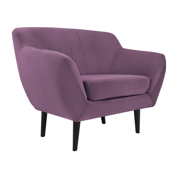 Fioletowy fotel z czarnymi nogami Mazzini Sofas Toscane-image-1
